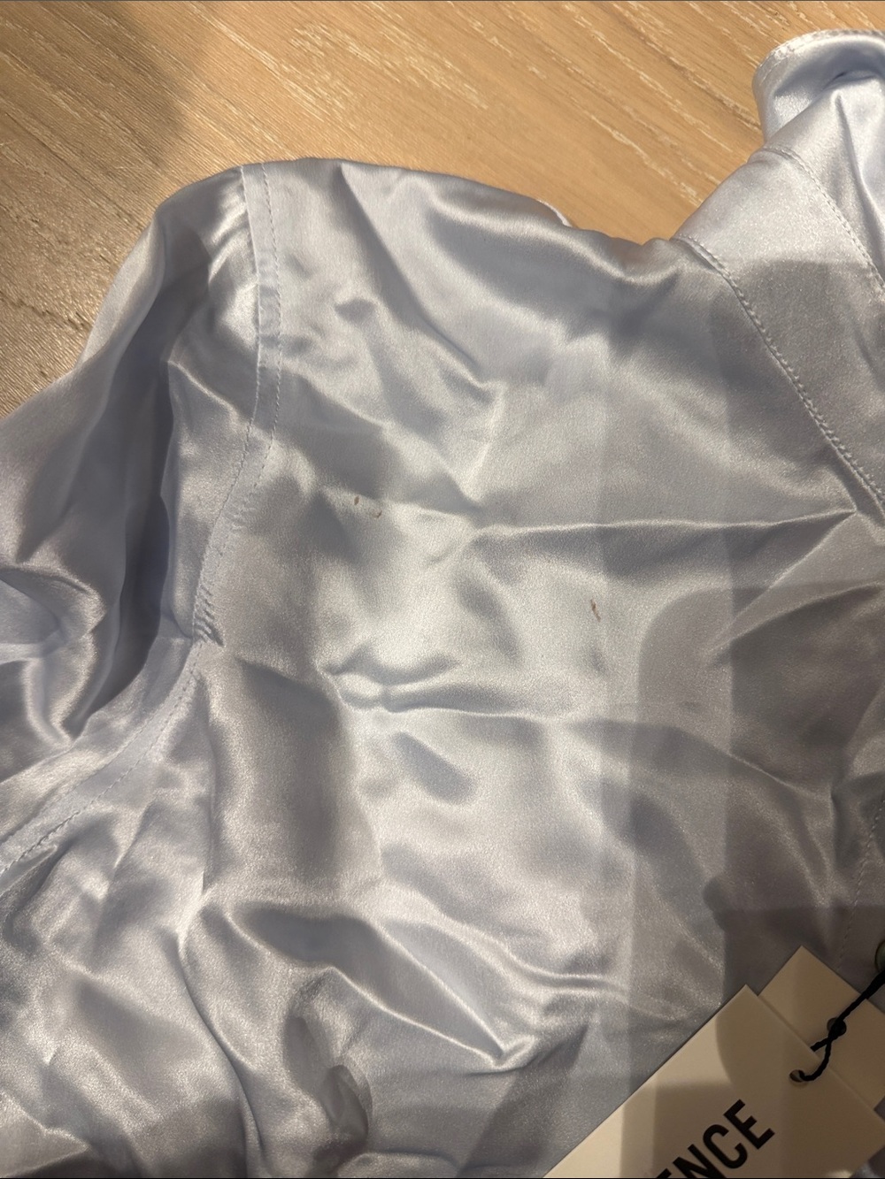 L’Agence Light Blue Satin Button-Up Shirt - Picture 5 of 6